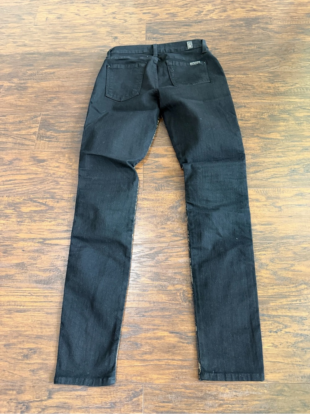 7 For All Mankind Women's Black & Gold Design Jeans Size 25 - Picture 4 of 10